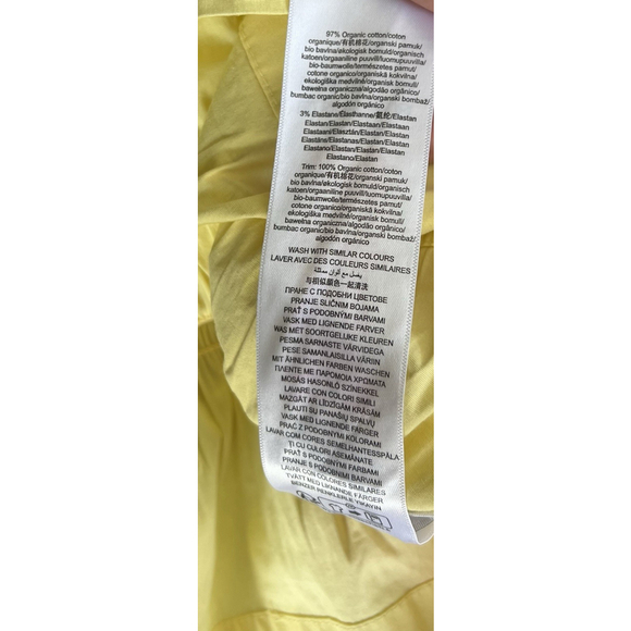 Damson Madder Bea Yellow Black Women's Bow Cami Peplum Organic Cotton UK 12 US 8 - Picture 13 of 13